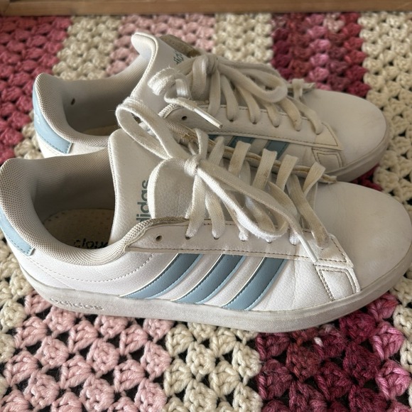 Adidas Grand Court 2.0 White And Teal Sneakers Women's Sz 8 - Picture 10 of 11